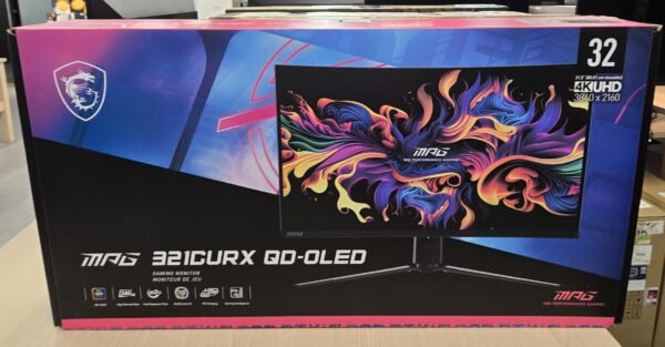 [開箱品] MSI MPG321CURX QD-OLED 32" 4K 240Hz 曲面量子點電競顯示器 (MO-MP32CQO/CE-ACPC/LB-MON) SN:D6T074A00352 #3 個月保用 #開箱品請保留單據及購買電郵