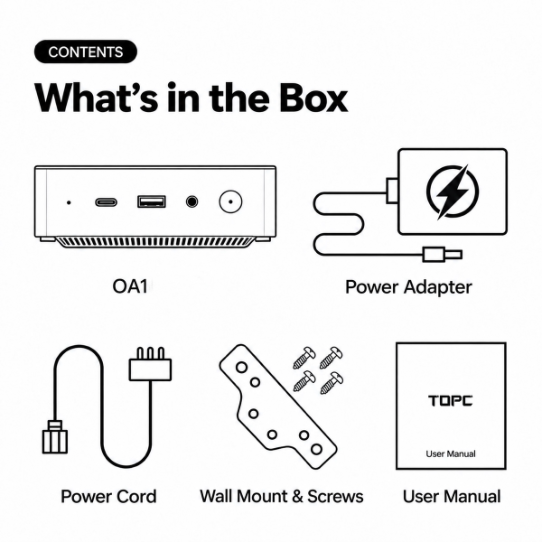 TOPC OA1 迷你電腦|Ryzen 5 6600U / 8645HS / 7840HS / 16GB RAM / 512GB SSD / Win 11 Pro|(CS-TA166U/CS-TA186H/CS-TA178S+LB-PCNB) [2年保養]