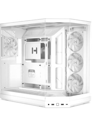 HYTE Y50 RGB 雙艙式 ATX 中塔機箱丨三片式全景玻璃丨預裝 4 把 ARGB RGB 風扇 (CA-HY50BR/CA-HY50TM/CA-HY50SM/CA-HY50BB/CA-HY50WW)