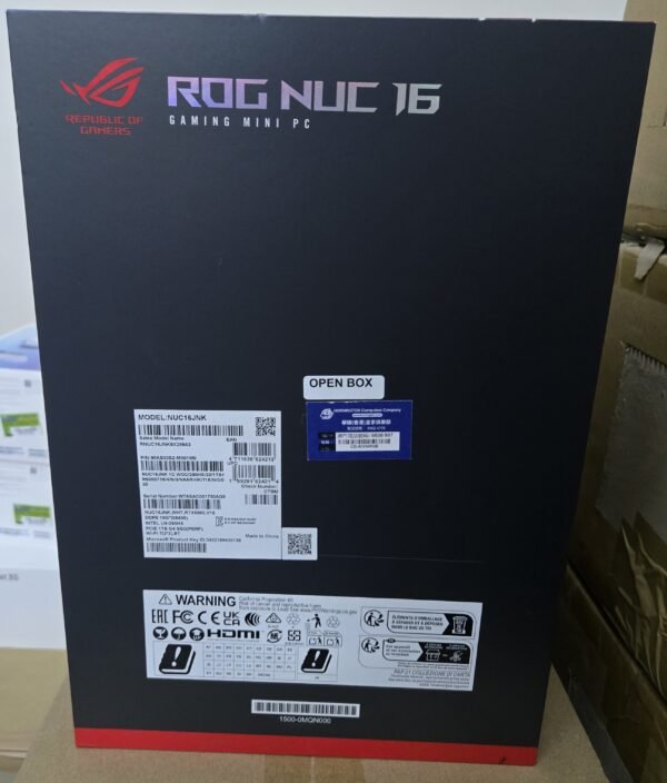 [開箱品] ASUS ROG NUC 16 電競迷你電腦 Ultra9 290HX丨RTX 5080 16G丨DDR5 32GB丨1TB PCIe M.2 SSD丨 白色丨Windows 11 Home  (CS-AN16R9B/LB-PCNB) SN:SAC001730AG5 #3年保用 #開箱品請保留單據及購買電郵