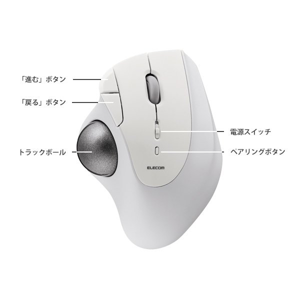 ELECOM IST 藍牙軌跡球滑鼠 (白色) (ME-EIT11BW/M-IT11BRWH) #2年保固