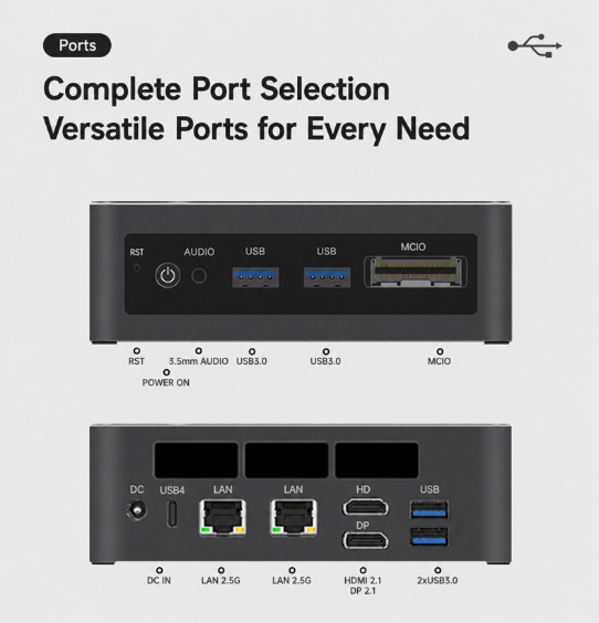 TOPC TI1 迷你電腦|Ultra 5 235H/支援MCIO|(CS-TI1U5X / CS-TI1U5Y + LB-PCNB) [2年保養]
